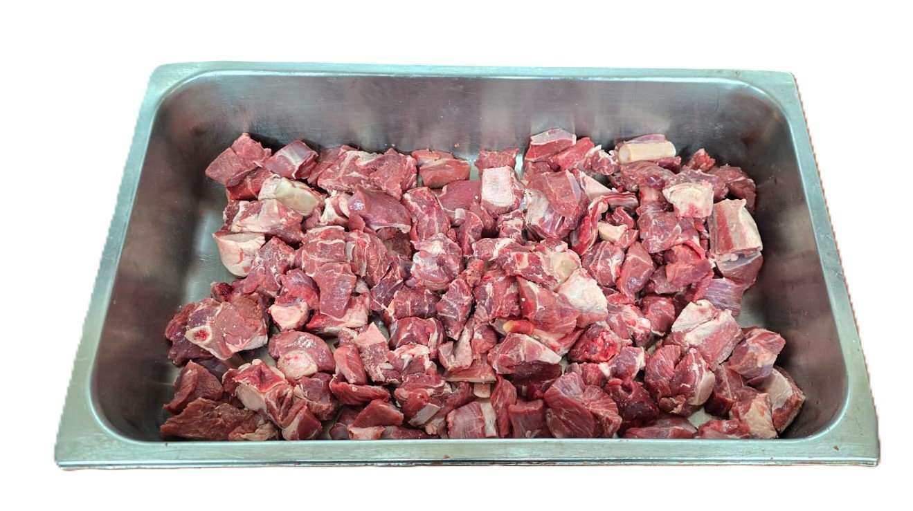 Fresh mutton curry pieces on the bone